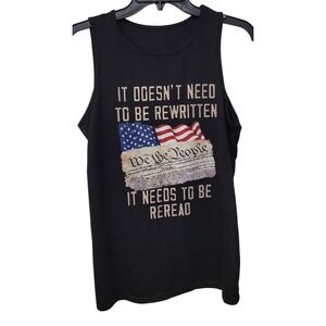 Unbranded Patriotic Constitution Tank Top Mens Large Black We The People Graphic